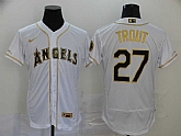 Angels 27 Mike Trout White Gold 2020 Nike Flexbase Jersey,baseball caps,new era cap wholesale,wholesale hats